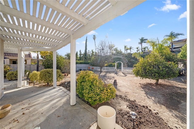 view of patio / terrace featuring a pergola