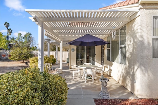 view of patio / terrace with a pergola