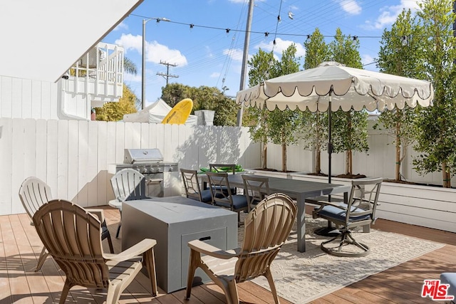 view of patio featuring a wooden deck