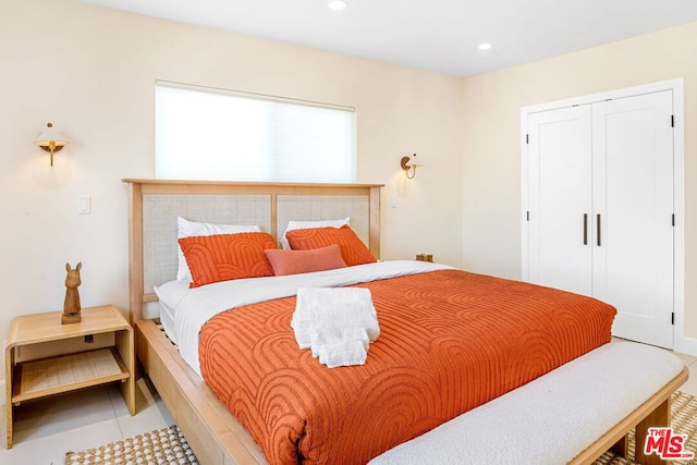 view of tiled bedroom