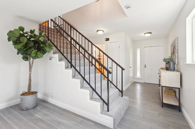 foyer with hardwood / wood-style floors