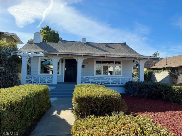 view of front of home with covered porch