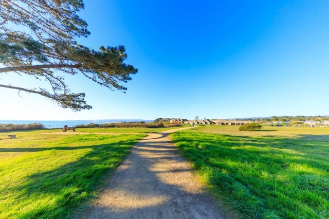 view of street with a rural view