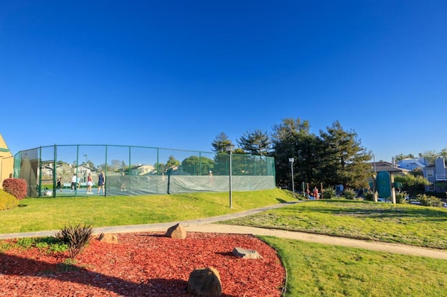 view of home's community featuring a lawn