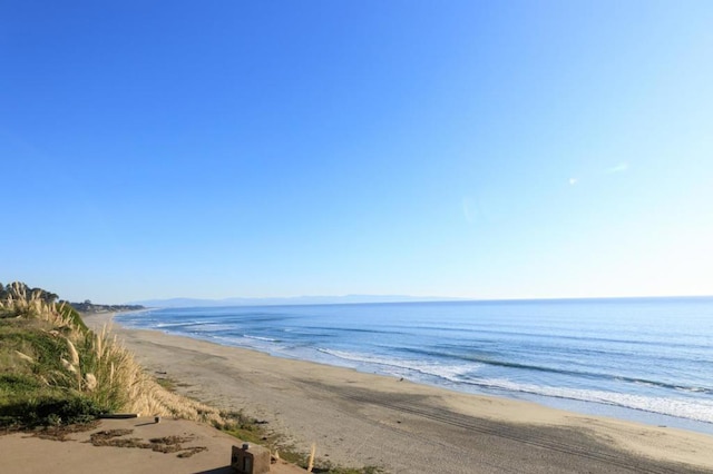 view of water feature featuring a beach view