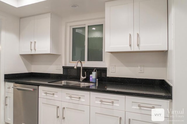 kitchen with white cabinets