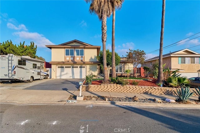 view of front property with a garage