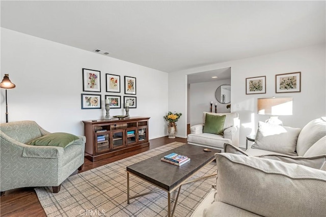 living room featuring hardwood / wood-style floors