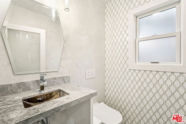 bathroom with vanity and toilet