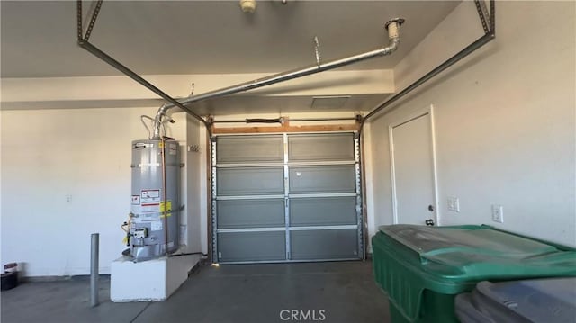 garage with water heater