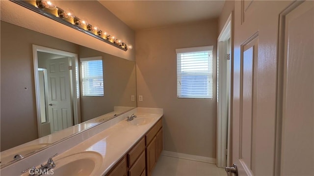 bathroom featuring vanity and tile patterned floors