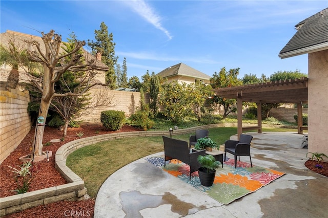 view of patio with a pergola