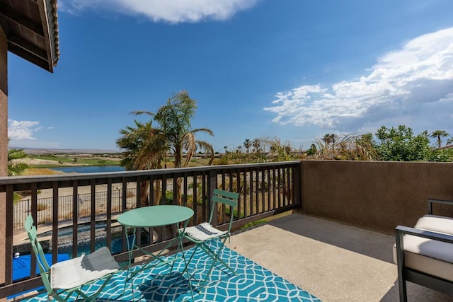 balcony with a water view