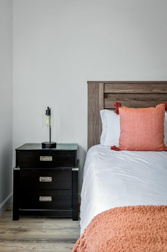 bedroom featuring light hardwood / wood-style flooring