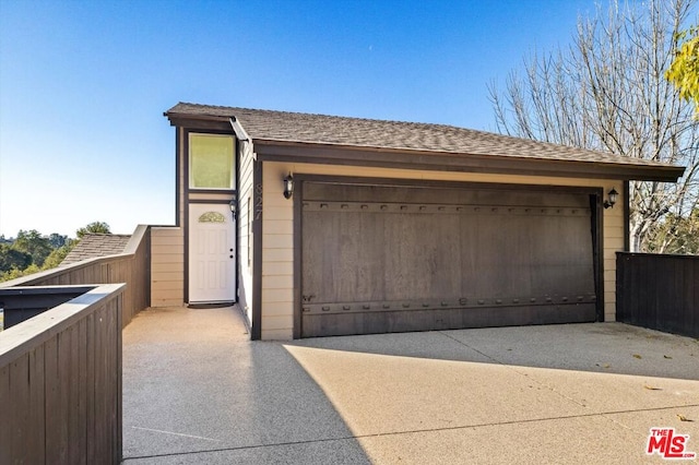 view of garage