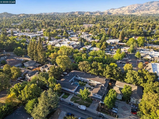 aerial view featuring a mountain view