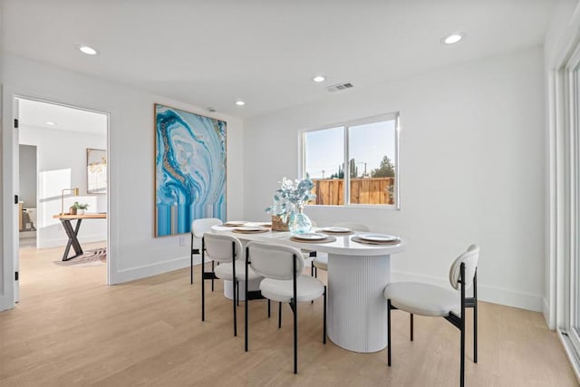 dining area featuring light hardwood / wood-style floors