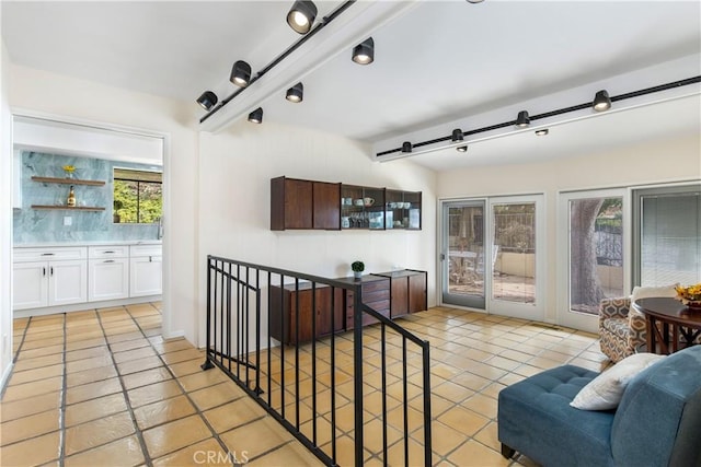 view of tiled living room