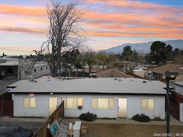 exterior space with a mountain view