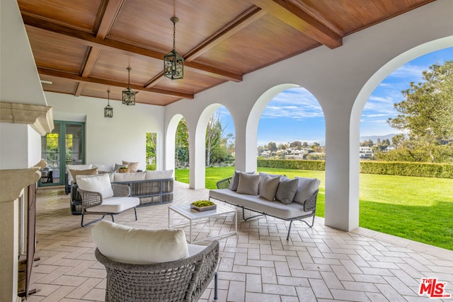 view of patio featuring outdoor lounge area