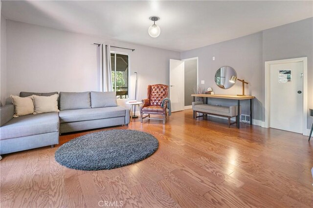 living room with wood-type flooring