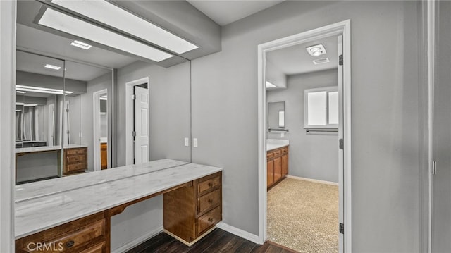 bathroom featuring wood-type flooring