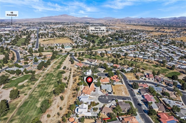 aerial view featuring a mountain view