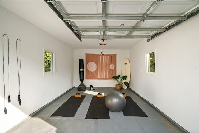 workout area with a wealth of natural light