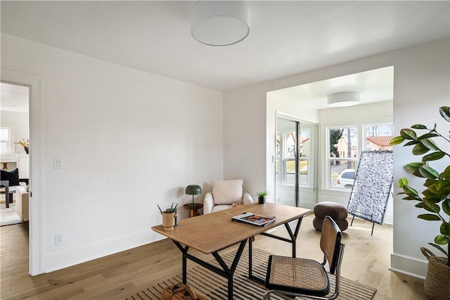 interior space featuring wood-type flooring