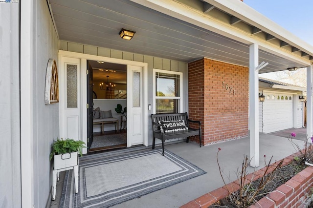 entrance to property with a garage