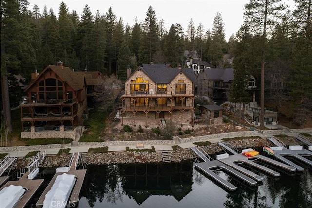 27615 Meadow Bay Dr, Lake Arrowhead, CA 92352 - back of house with a water view