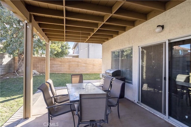 view of patio with grilling area