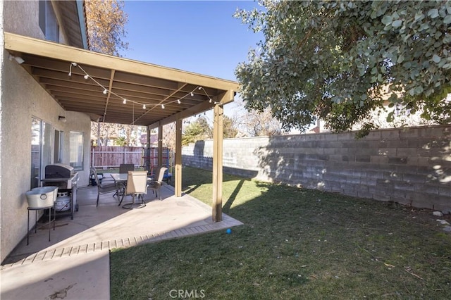 view of yard with a patio