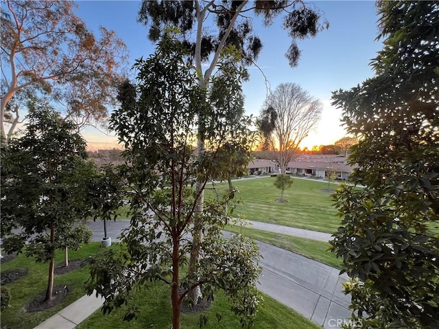 view of home's community featuring a lawn