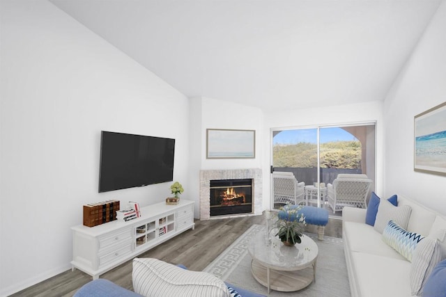 living room featuring hardwood / wood-style flooring