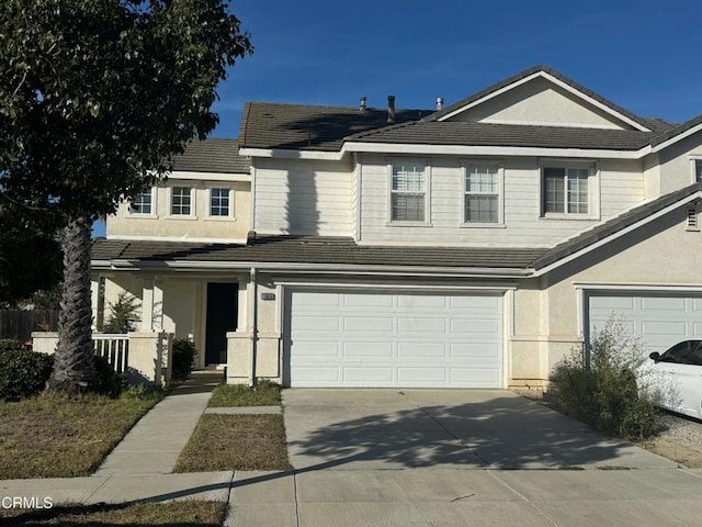 view of front of house with a garage