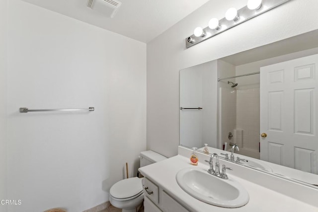 full bathroom featuring vanity, toilet, and shower / bathing tub combination