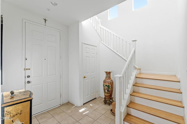 view of tiled entrance foyer