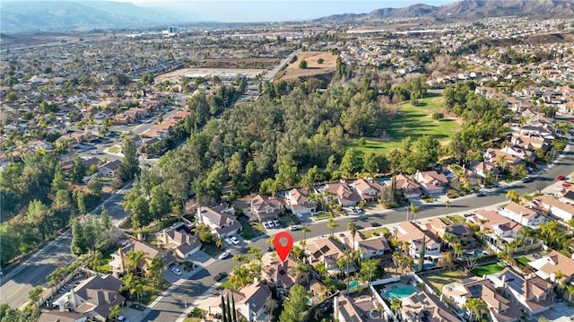 aerial view featuring a mountain view