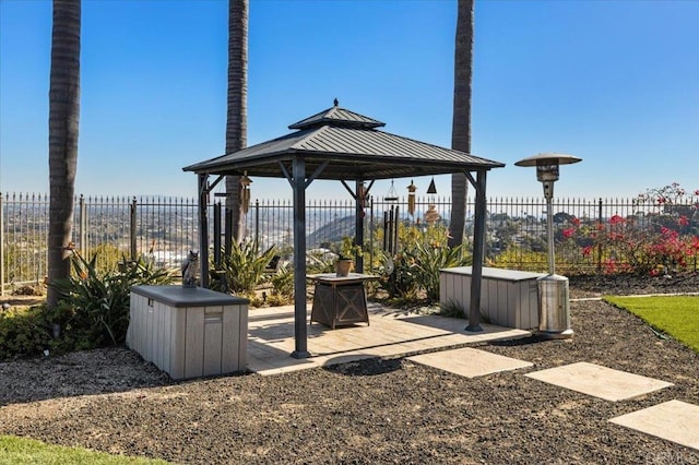 view of patio with a gazebo