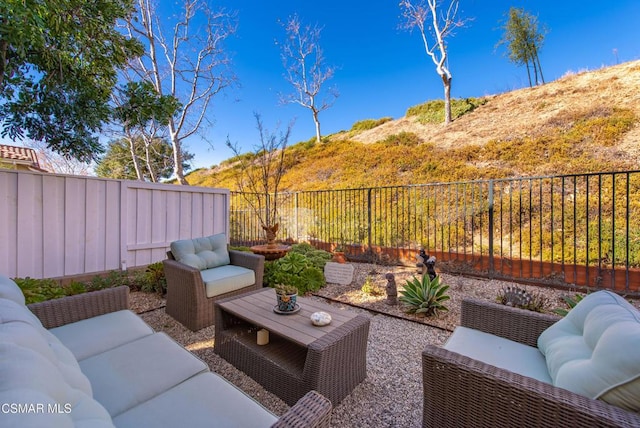 view of patio / terrace featuring an outdoor living space