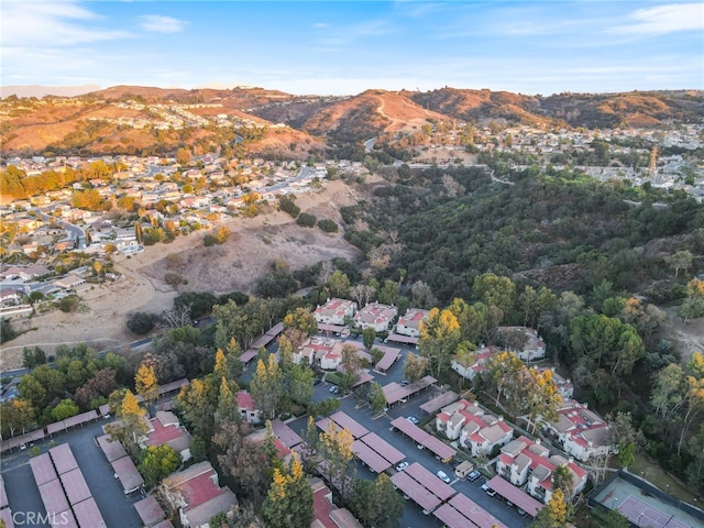 bird's eye view featuring a mountain view