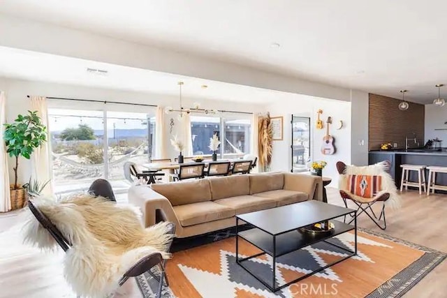 living room with wood-type flooring