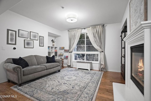 living room featuring hardwood / wood-style flooring