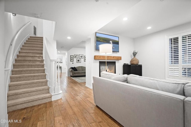 living room featuring light hardwood / wood-style floors