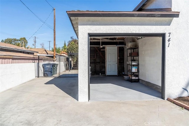 view of garage