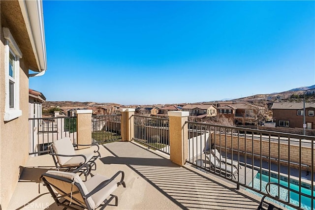 balcony with a mountain view