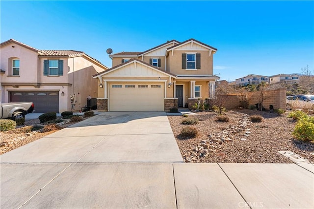 view of front of home with a garage