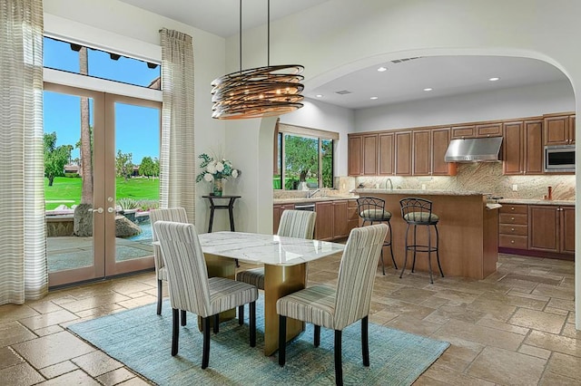 dining room with french doors