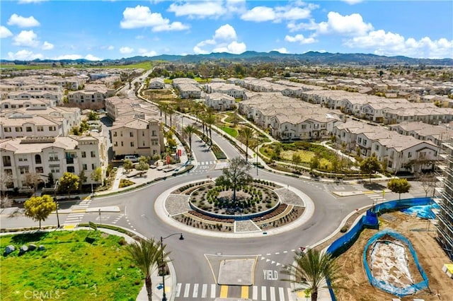 bird's eye view featuring a mountain view